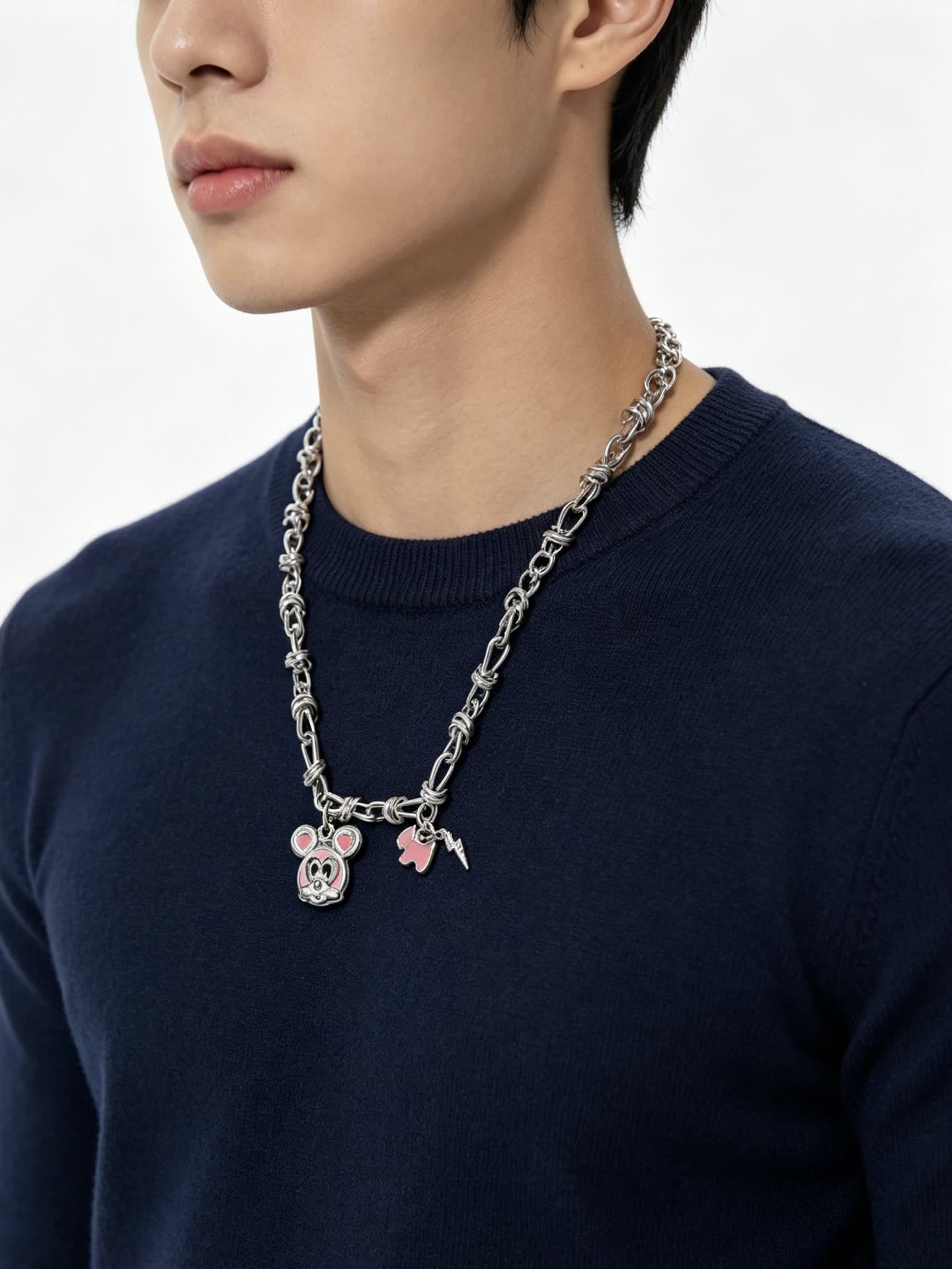 Tiffany & Co. Sterling Silver Mouse Charm Necklace